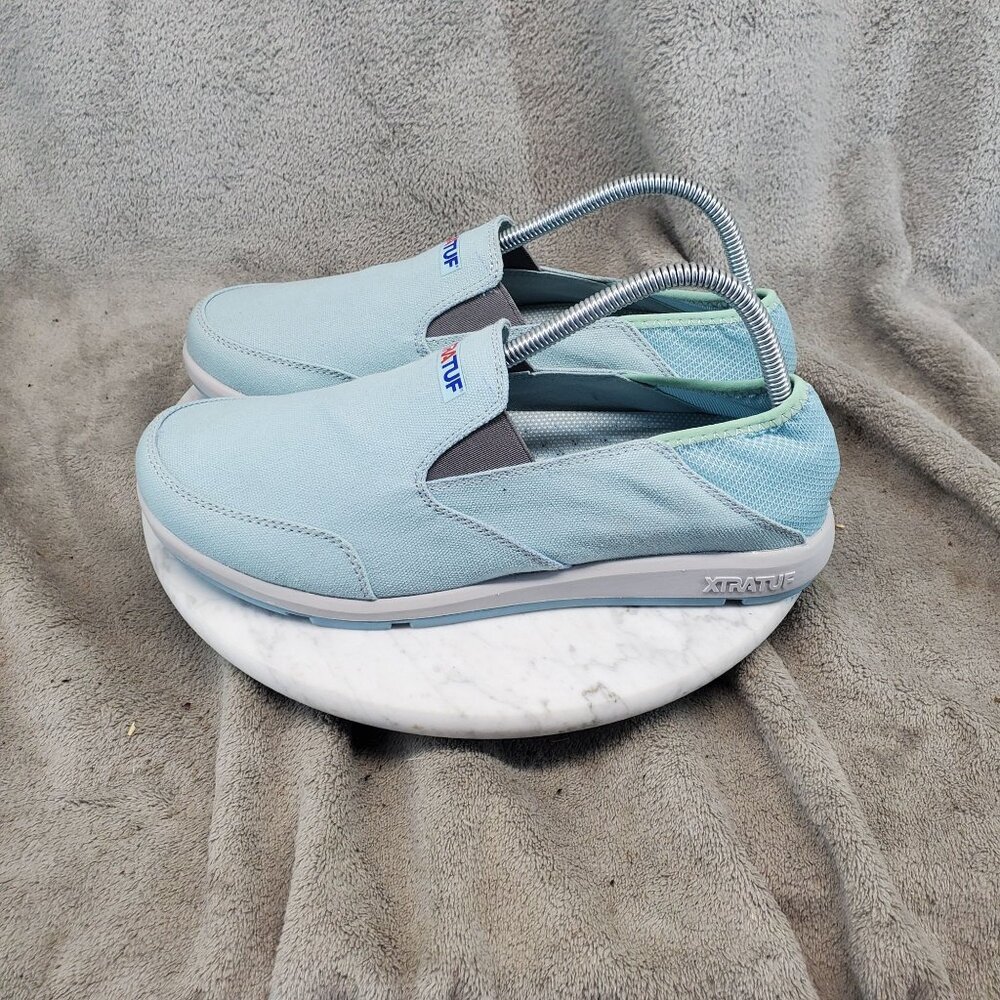 Xtra Tuf Shoes Womens Size 10 Light Blue Canvas Sheng Fu Slip On Sneaker